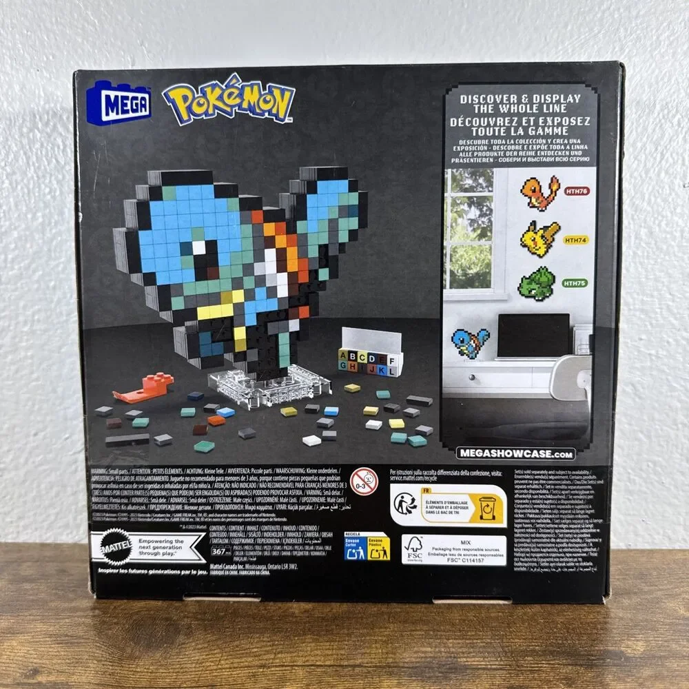 Mega Pokémon Squirtle Pixel Art Building Set 13+ 367 Pieces Model HTH77 Toy Kit